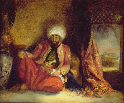 A Turk Smoking a Pipe by Henri Decaisne